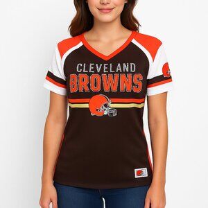Cleveland Browns Majestic Fan Fashion Bling Jersey — Women’s L (V‑Neck)